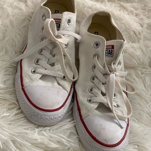 White Low Top Converse All Stars
